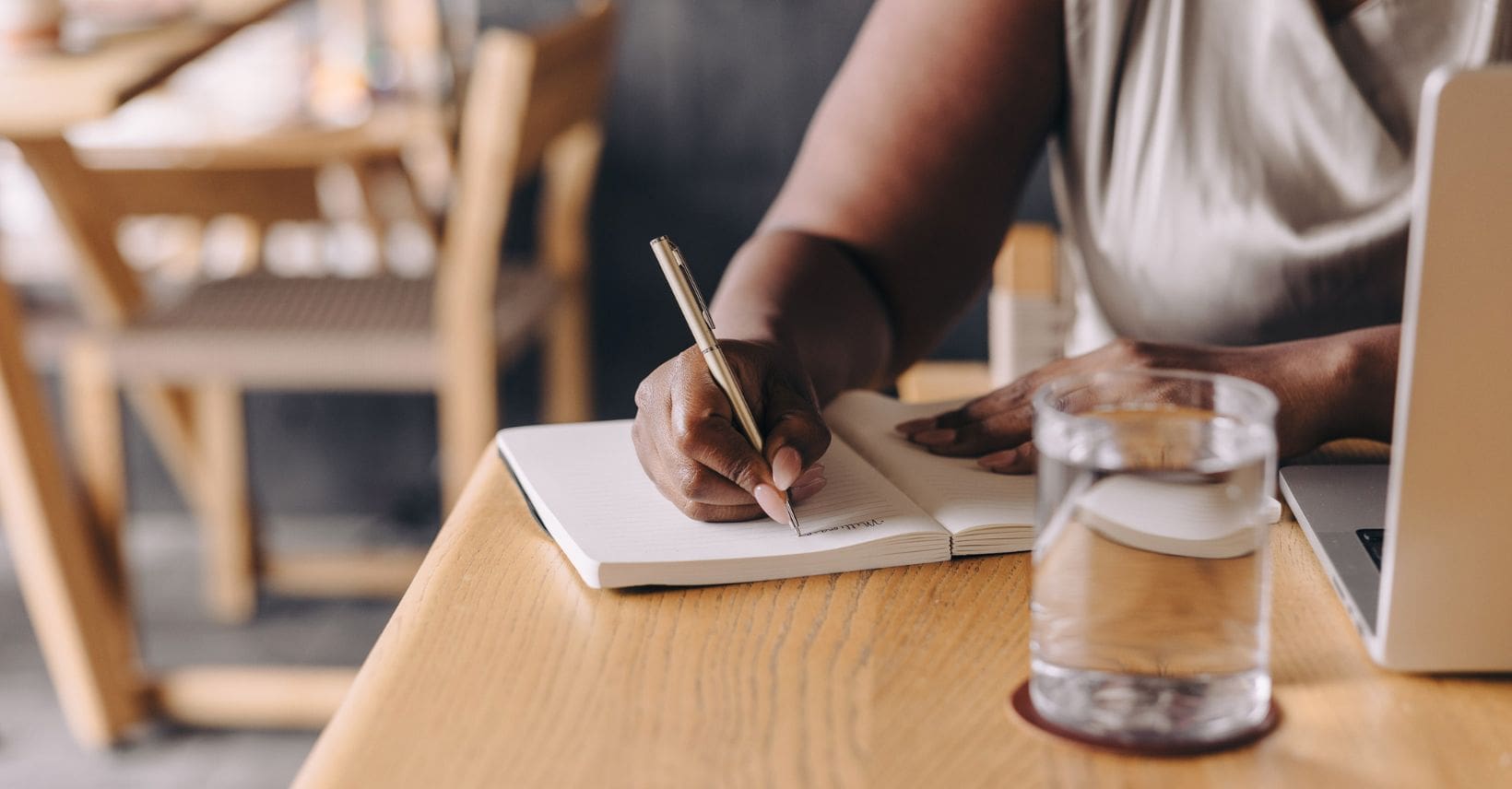 A professional woman working on her content strategy.